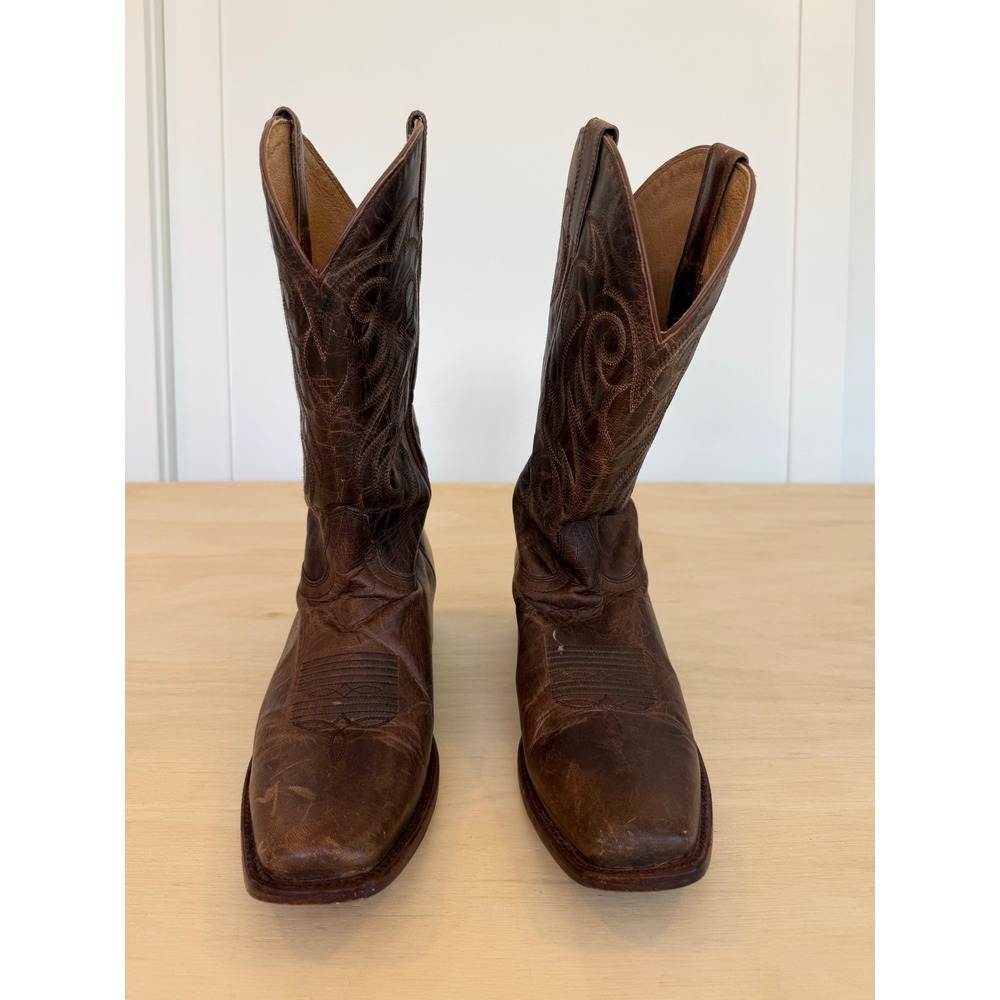 Shyanne Mens Cowboy Boots Brown Distressed Leather Square Toe Western 11B BBW178